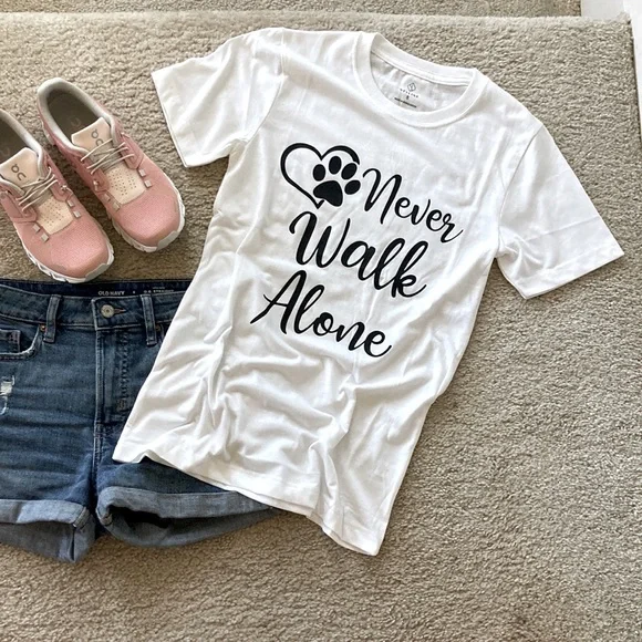 ‘Never Walk Alone’ Short Sleeve Graphic Tee - Picture 7 of 9